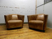 Pair of Tan Tub Chairs with Un