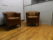 Stunning Pair of Tan Tub Chair