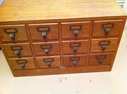 antique furniture 1930 french bank drawer in oak 1930 French Bank Drawer in Oak