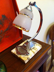 Art Deco Chrome on Marble Desk