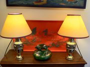 antique lighting art nouveau pair bedside lamps Art Nouveau Pair Bedside Lamps