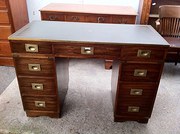 antique furniture miitary leather top desk bevan Miitary Leather Top Desk Bevan