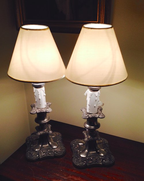 Antiques Atlas Pair Victorian Silver Plated Bedside Lamps