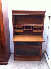 Globe Vernicke and Secretaire Solid Oak Circa 1900