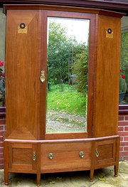 A mahogany Art Nouveau wardrob