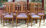 A set of 8 Arts  Crafts dining