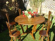derekslater golden oak table and chairs Golden oak table and chairs