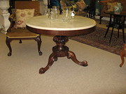 Pedastal table with marble top