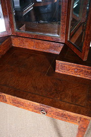 antique furniture french burr walnut dressing ta French Burr walnut dressing ta