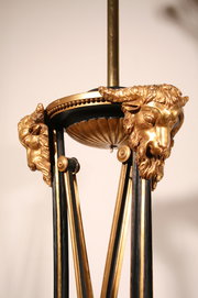 Gilded Rams Head Lamp and Upli