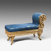 Regency gilded small chaise lo