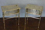 Pair of brass fireside trivets