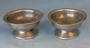 antique metalware pair of pewter salts Pair of pewter salts