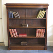 Victorian oak open bookcase