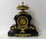 Black Slate and Ormolu Mounted
