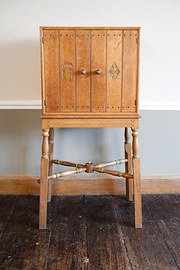 1930s Oak Cabinet on Stand