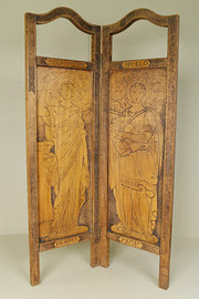 Art Nouveau Pokerwork Two Fold