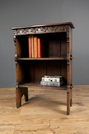 Carved Oak Dwarf Bookcase