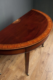 Inlaid Mahogany Demi Lune Side