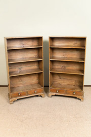 Pair  of pine dwarf bookcases