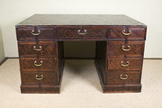 Parquetry pedestal desk