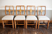 Set of Four Art Deco Oak Dinin