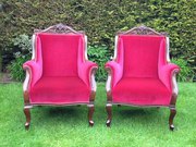 Pair of Edwardian Mahogany Arm