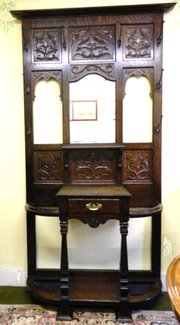 arts  crafts oak hall stand