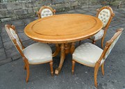 exhibition quality birds eye maple table & chairs
