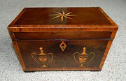 georgian inlaid mahogany tea c
