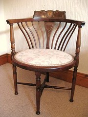 inlaid mahogany corner chair