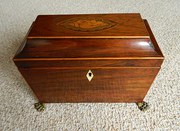 inlaid mahogany tea caddy