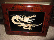 large japanese lacquered postc