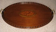 large mahogany inlaid tray