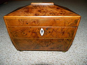 yew wood tea caddy