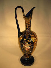 Bphemian blue  gold hand paint
