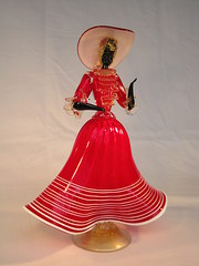 Murano Glass Lady in Red Dress