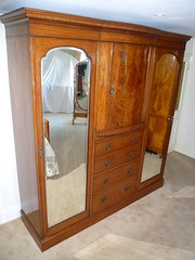 A Satinwood and inlaid three d