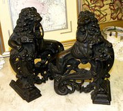 antique fire places pair of french iron fi Pair of Antique French Iron Fi