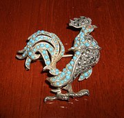 antique jewellery silver giltmarcasite cockerel Silver GiltMarcasite Cockerel
