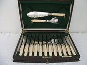 Antique 12 place Fish Cutlery