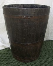 Antique Oak Coopered Grape Hod