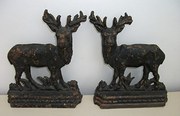 Antique pair of Cast Iron Deer