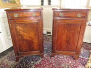 A pair of 19thc pedestal cupbo
