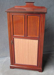 AN EDWARDIAN MAHOGANY MUSIC CA