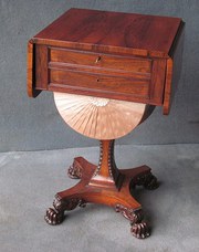 A ROSEWOOD WORK TABLE
