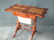 VICTORIAN BURR WALNUT GAMES TA