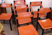 Six 1970s Italian leather dini
