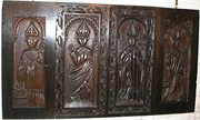 Fine set of four carved oak pa
