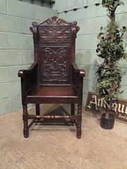 Antique Early Victorian Oak Wa
